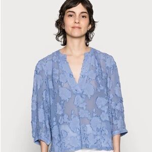 Part Two blue floral blouse